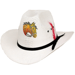 Chapeau Kids cheval et plume
