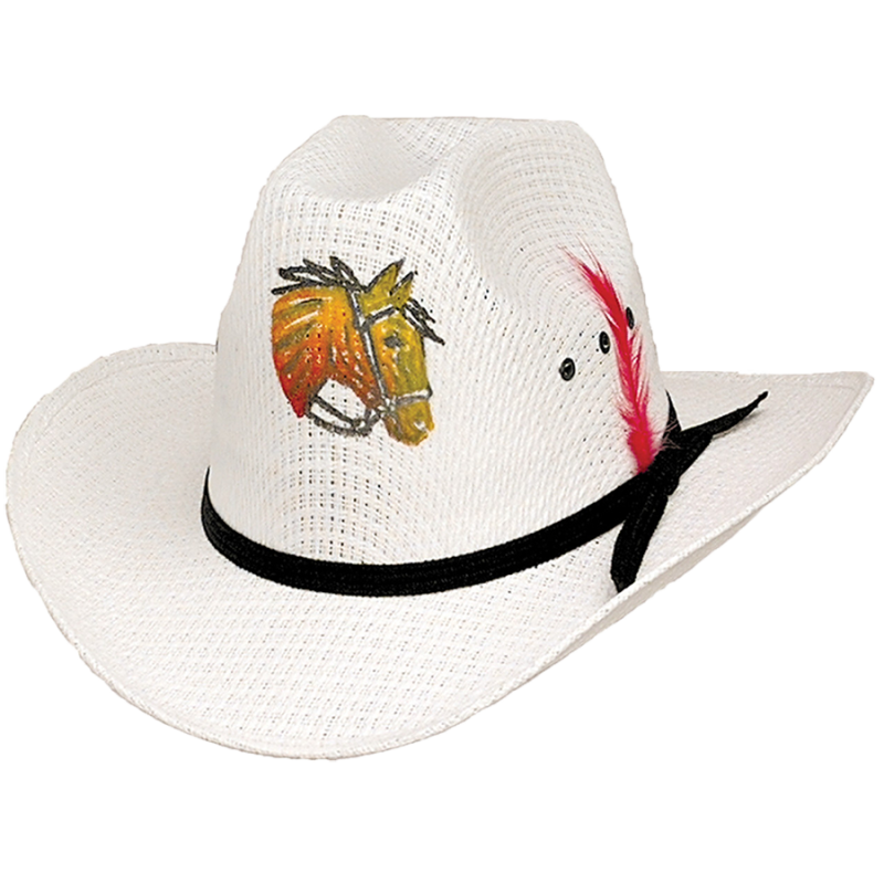 Chapeau Kids cheval et plume