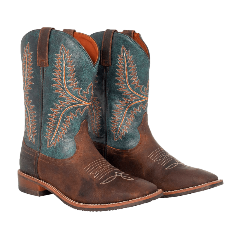 Bottes de travail western cuir bleu