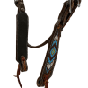 Bridon perles marron-bleu