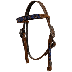 Bridon perles bleu-noir