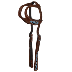 Bridon 2 oreilles perles bleu-noir