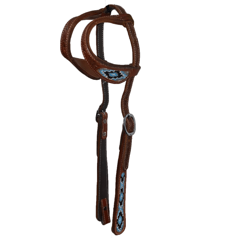 Bridon 2 oreilles perles bleu-noir