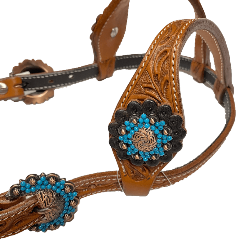 Bridon 2 oreilles perles turquoises