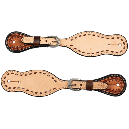 Lanières d'éperons western bicolores