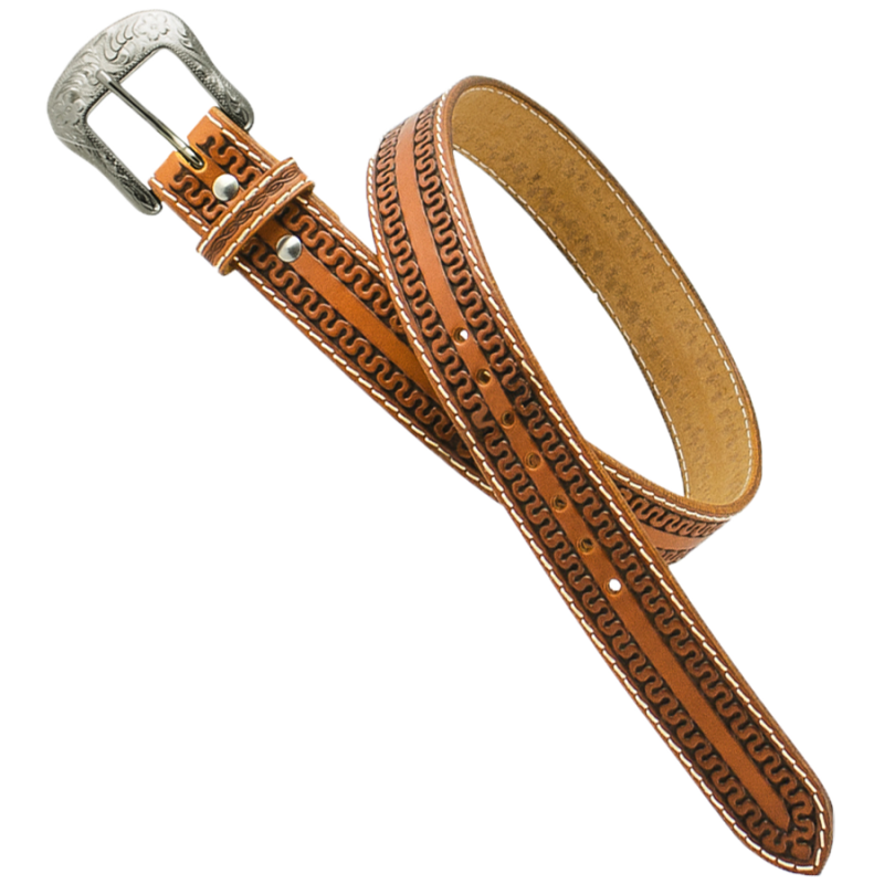 Ceinture cuir marron Snake