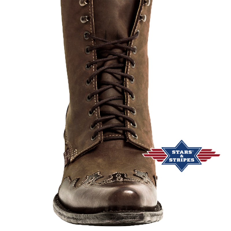 Bottines marron à lacets