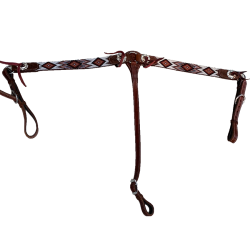 Collier de chasse perles blanches et marron