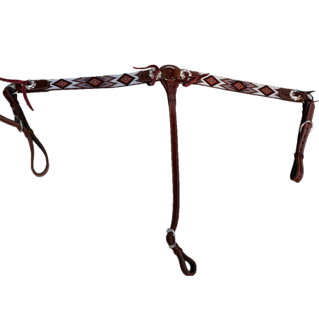 Collier de chasse perles blanches et marron