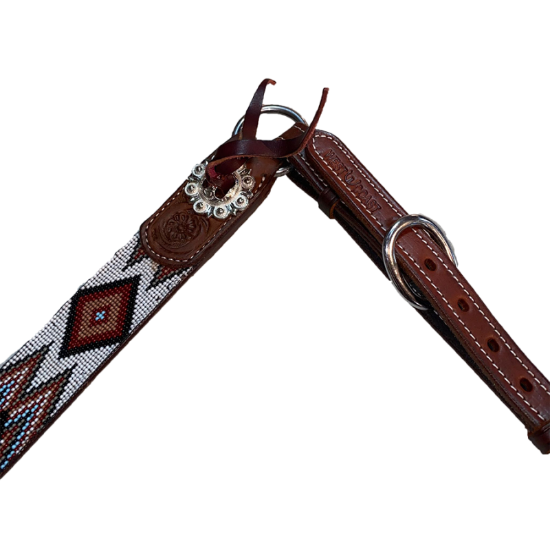 Collier de chasse perles blanches et marron