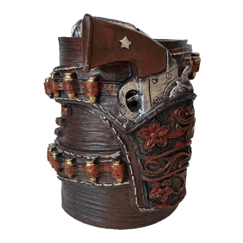 Pot à crayon ceinturon & revolver