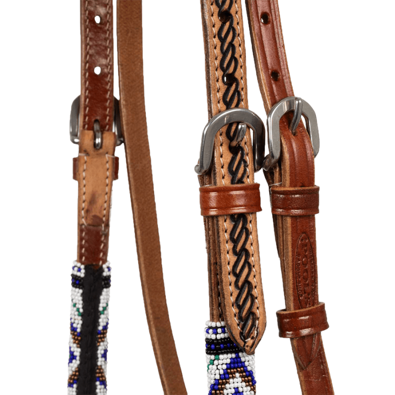 Bridon perles blanc-bleu-rouge