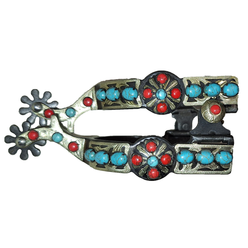 Éperons de show turquoise