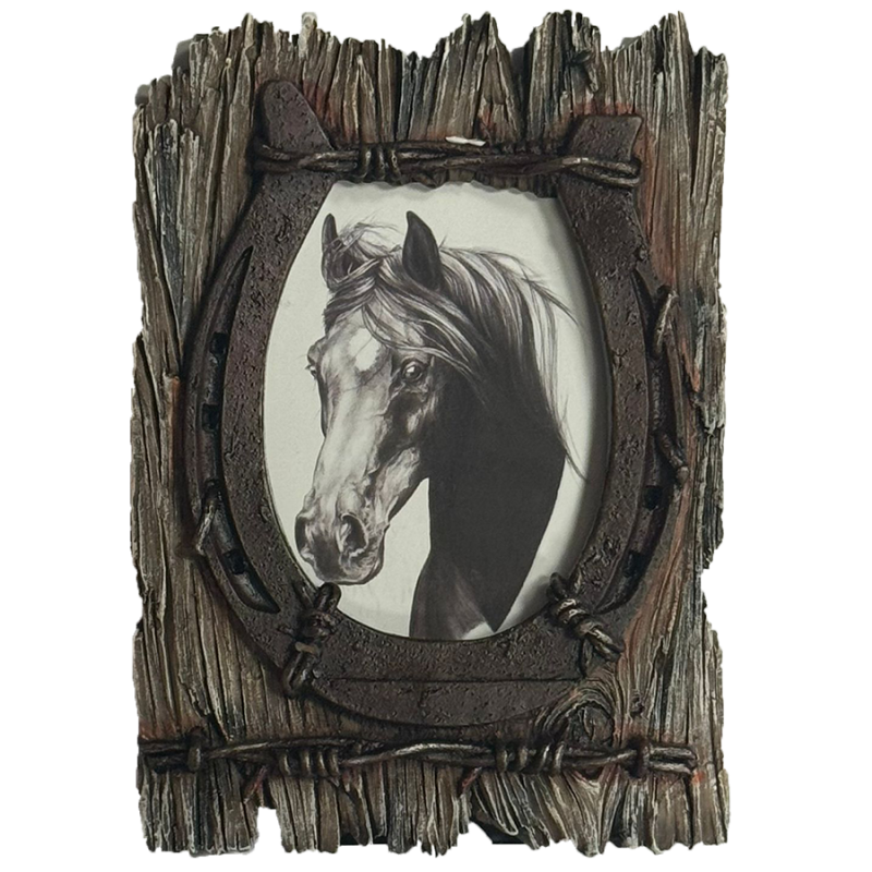 Cadre photo western fer à cheval