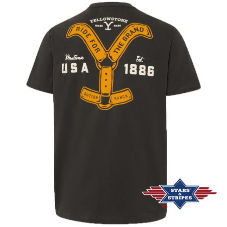 T-shirt Yellowstone Ride for the Brand Black T-shirt Yellowstone Ride for the Brand Black