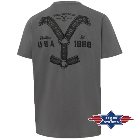 T-shirt Yellowstone Ride for the Brand Grey T-shirt Yellowstone Ride for the Brand Grey