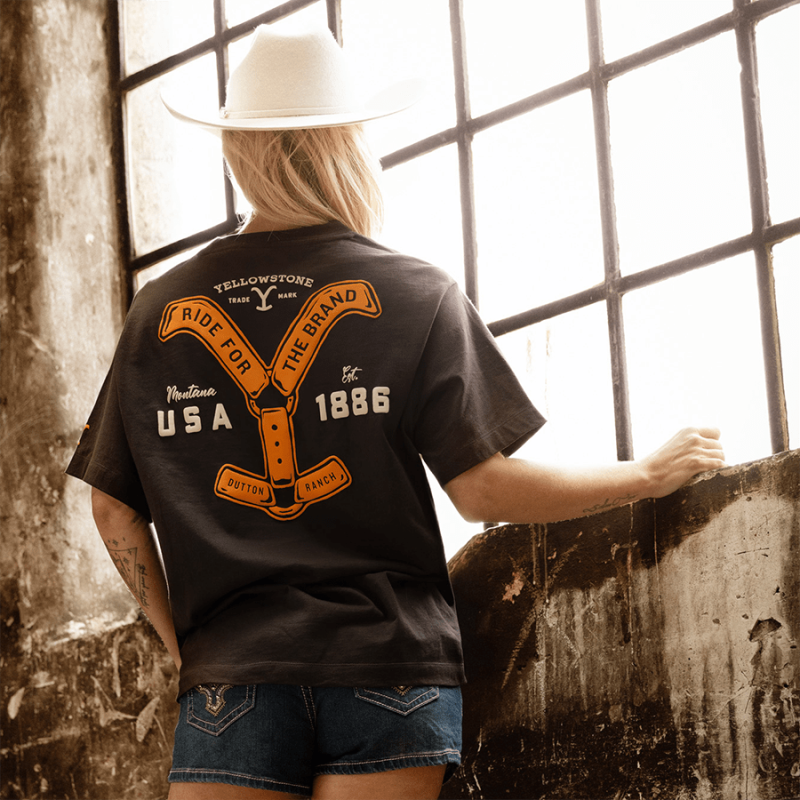 T-shirt Yellowstone Ride for the Brand Black