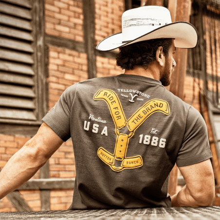 T-shirt Yellowstone Ride for the Brand Black T-shirt Yellowstone Ride for the Brand Black