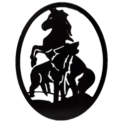 Enseigne métal Cheval et loup