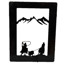 Enseigne métal Cow-boy roping