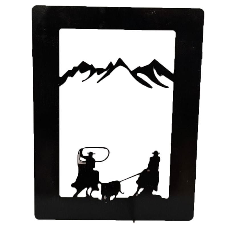 Enseigne métal Cow-boy roping