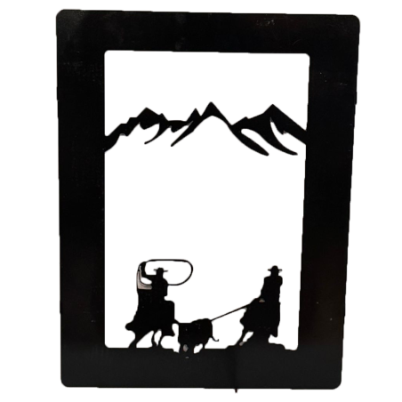 Enseigne métal Cow-boy roping