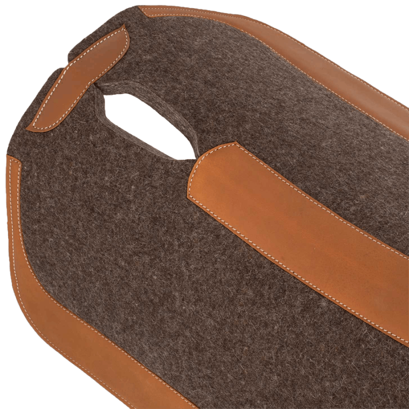 Tapis feutre gris et cuir