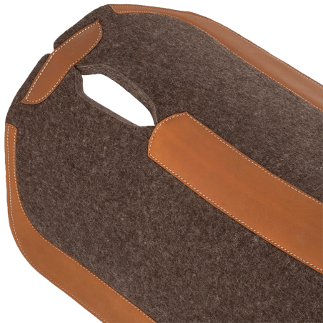 Tapis feutre gris et cuir