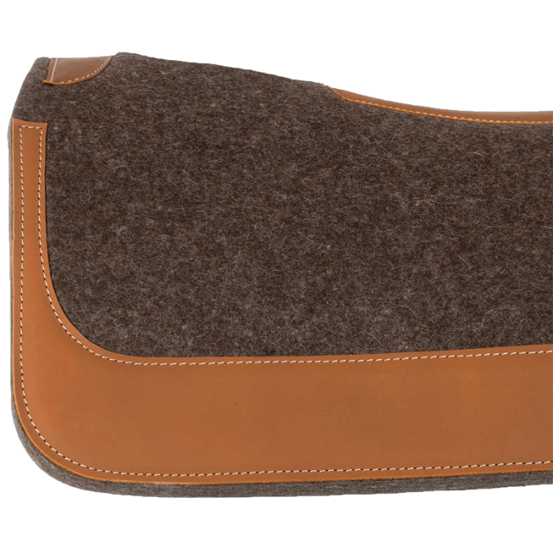 Tapis feutre gris et cuir