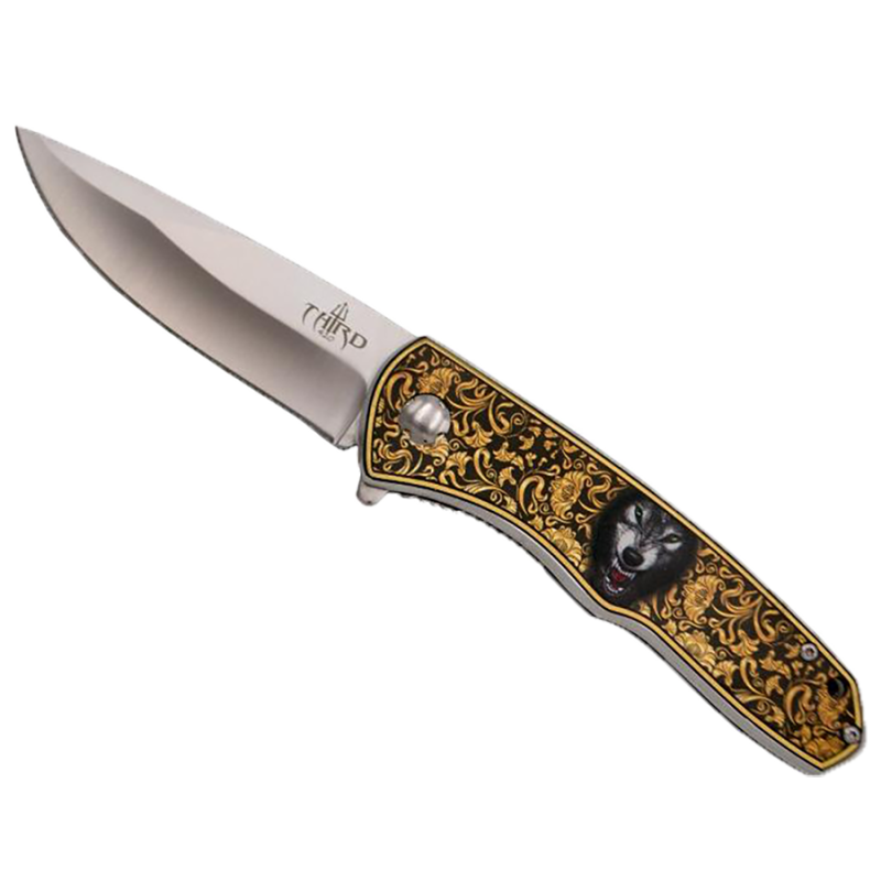 Couteau Third motif loup