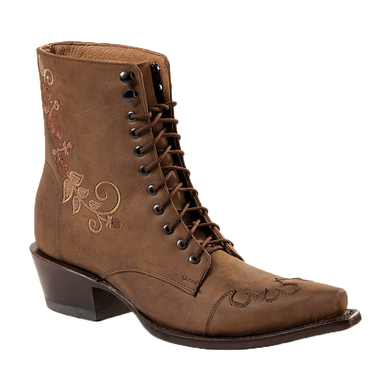 Bottines à lacets marron