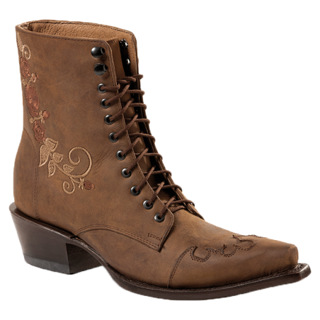 Bottines à lacets marron