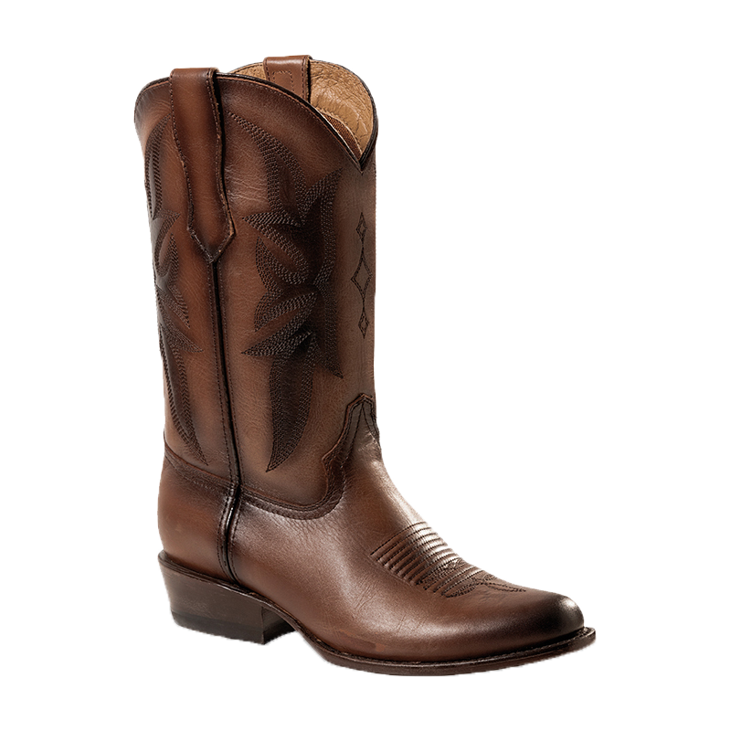 Bottes western cuir marron mixtes