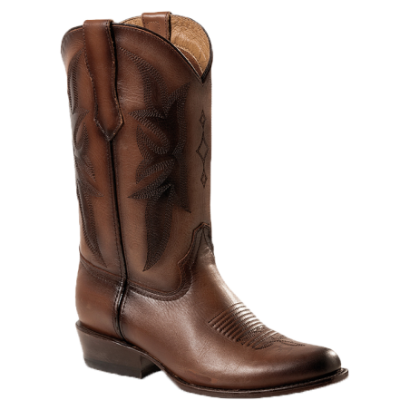 Bottes western cuir marron mixtes