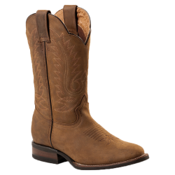 Bottes western cuir marron mixtes