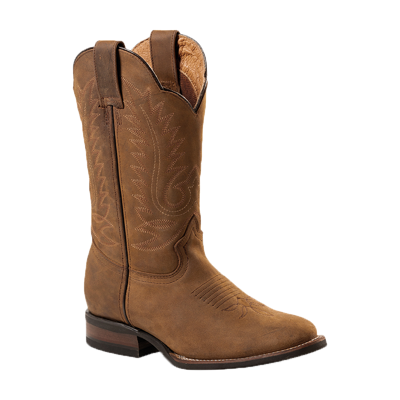 Bottes western cuir marron mixtes