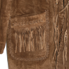 Veste cuir à franges Codi