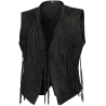 Gilet daim noir à franges