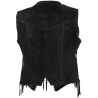Gilet daim noir à franges