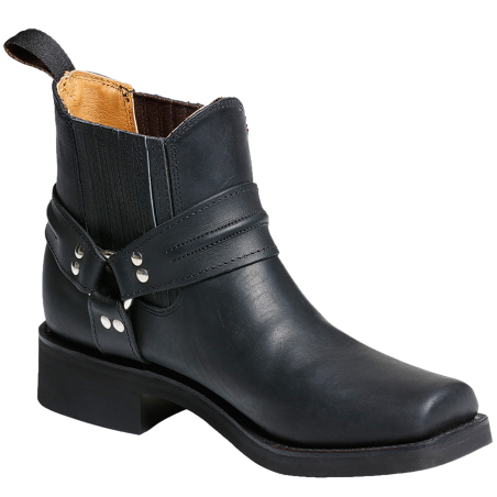 Boots motard cuir noir