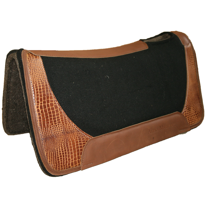 Tapis feutre noir et cuir 1"