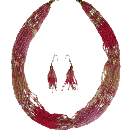 Collier et boucles d'oreilles perles