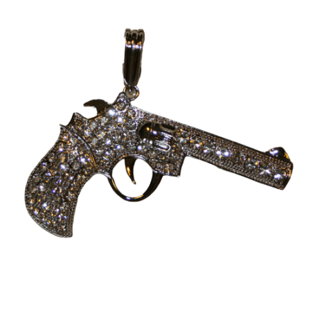 Pendentif revolver et strass MF29905