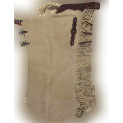 Chaps à franges daim beige