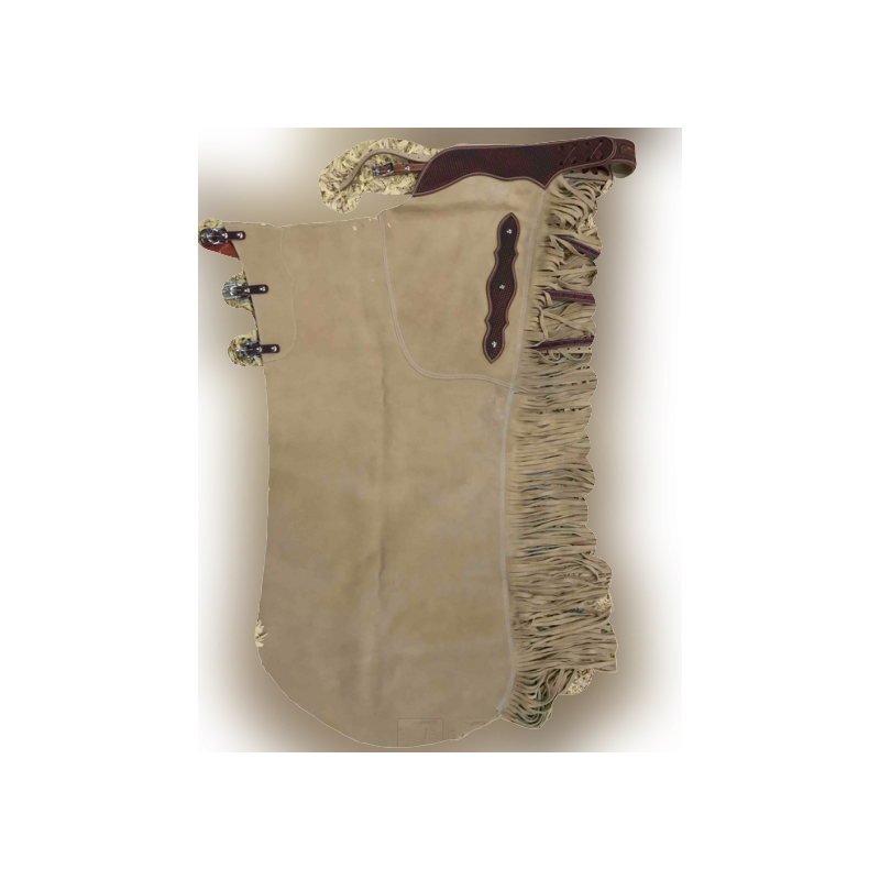 Chaps à franges daim beige