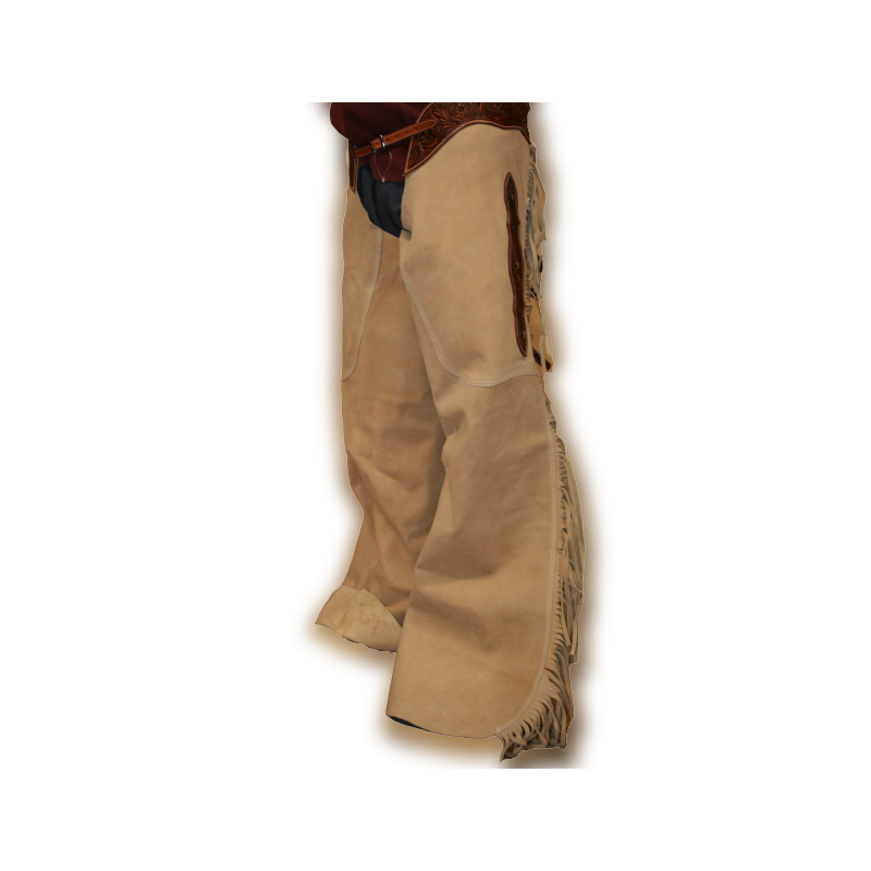 Chaps à franges daim beige