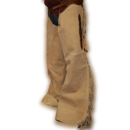 Chaps à franges daim beige
