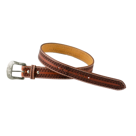 Ceinture cuir marron Snake