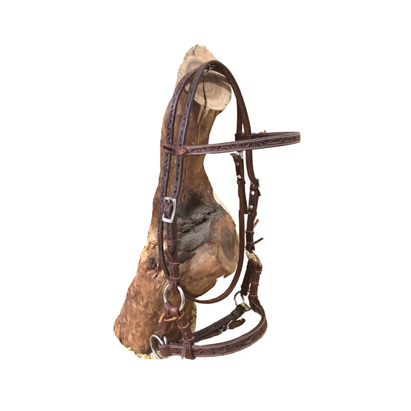 Side-pull cuir motif floral