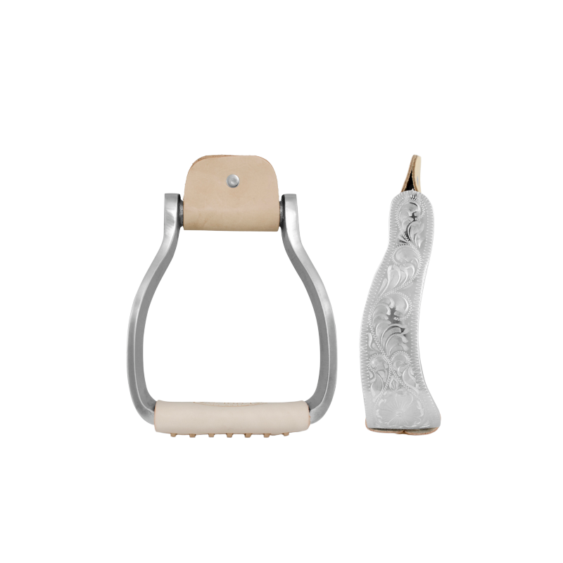 Etriers western métal gravé